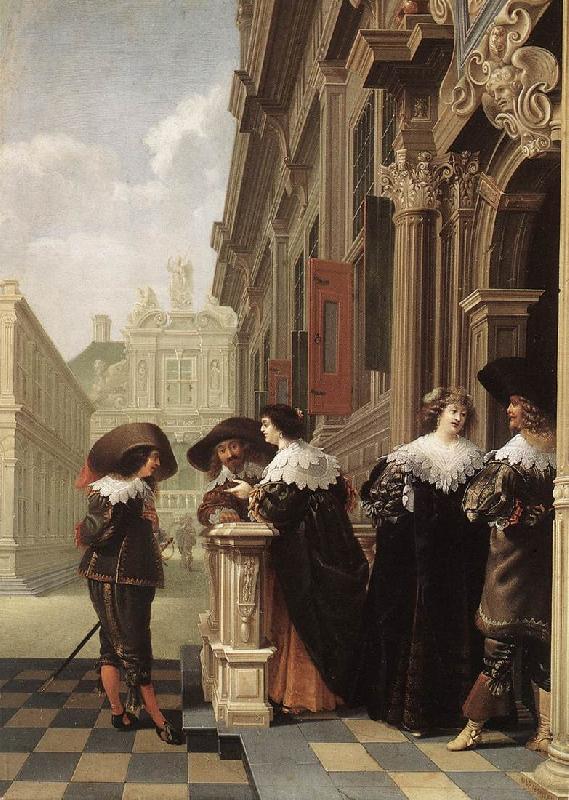 DELEN, Dirck van Conversation outside a Castle gfh oil painting image